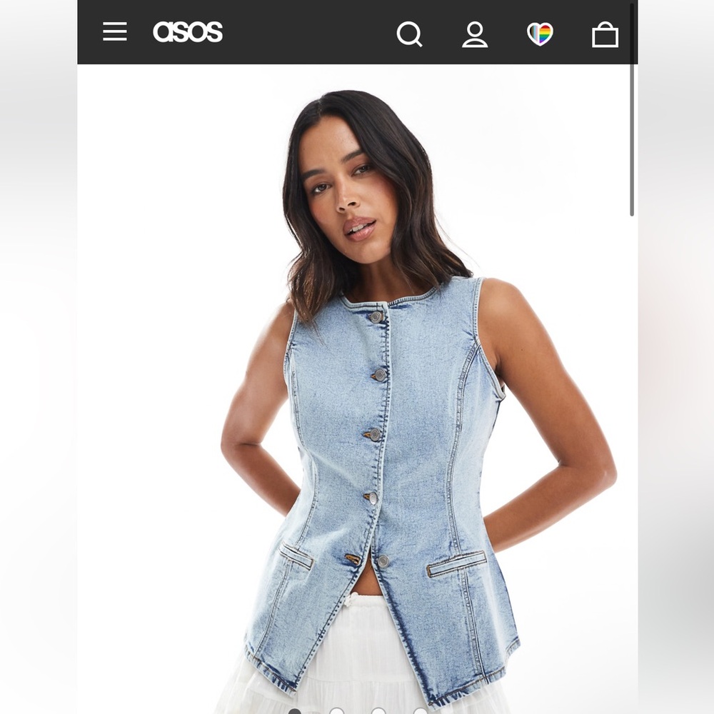 ASOS Sky Blue Denim Buttoned Vest